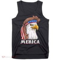 Merica Bald Eagle Mullet 4th Of July American Flag Tank Top thumb 0