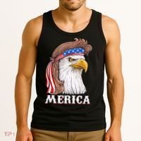 Merica Bald Eagle Mullet 4th Of July American Flag Tank Top thumb 3