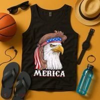 Merica Bald Eagle Mullet 4th Of July American Flag Tank Top thumb 4
