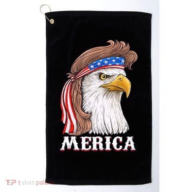 Merica Bald Eagle Mullet 4th Of July American Flag Golf Towel