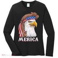 Merica Bald Eagle Mullet 4th Of July American Flag Women's Long Sleeve Shirt thumb 0