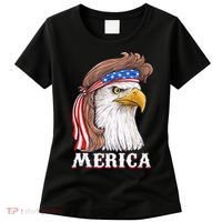 Merica Bald Eagle Mullet 4th Of July American Flag Women's T-Shirt thumb 0