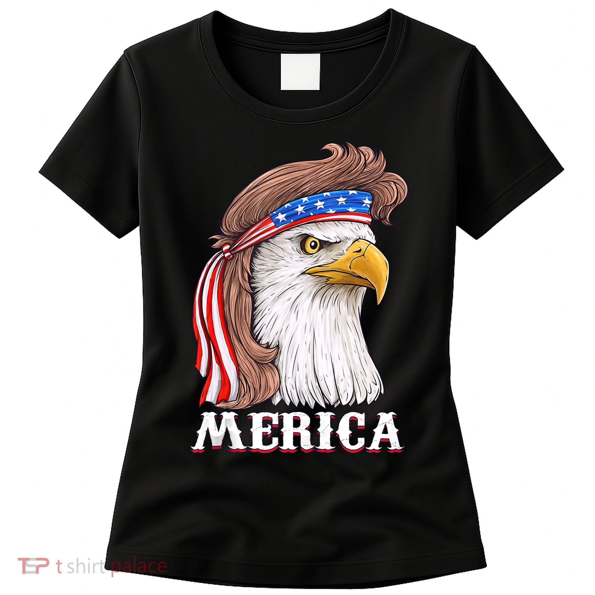 Merica Bald Eagle Mullet 4th Of July American Flag Women's T-Shirt