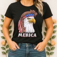 Merica Bald Eagle Mullet 4th Of July American Flag Women's T-Shirt thumb 2