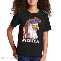 Merica Bald Eagle Mullet 4th Of July American Flag Kids T-Shirt thumb 2