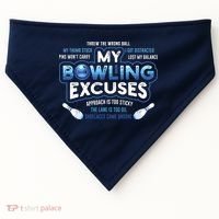 My Bowling Excuses Funny Bowling Gift USA-Made Doggie Bandana thumb 0