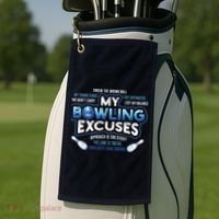 My Bowling Excuses Funny Bowling Gift Golf Towel thumb 2