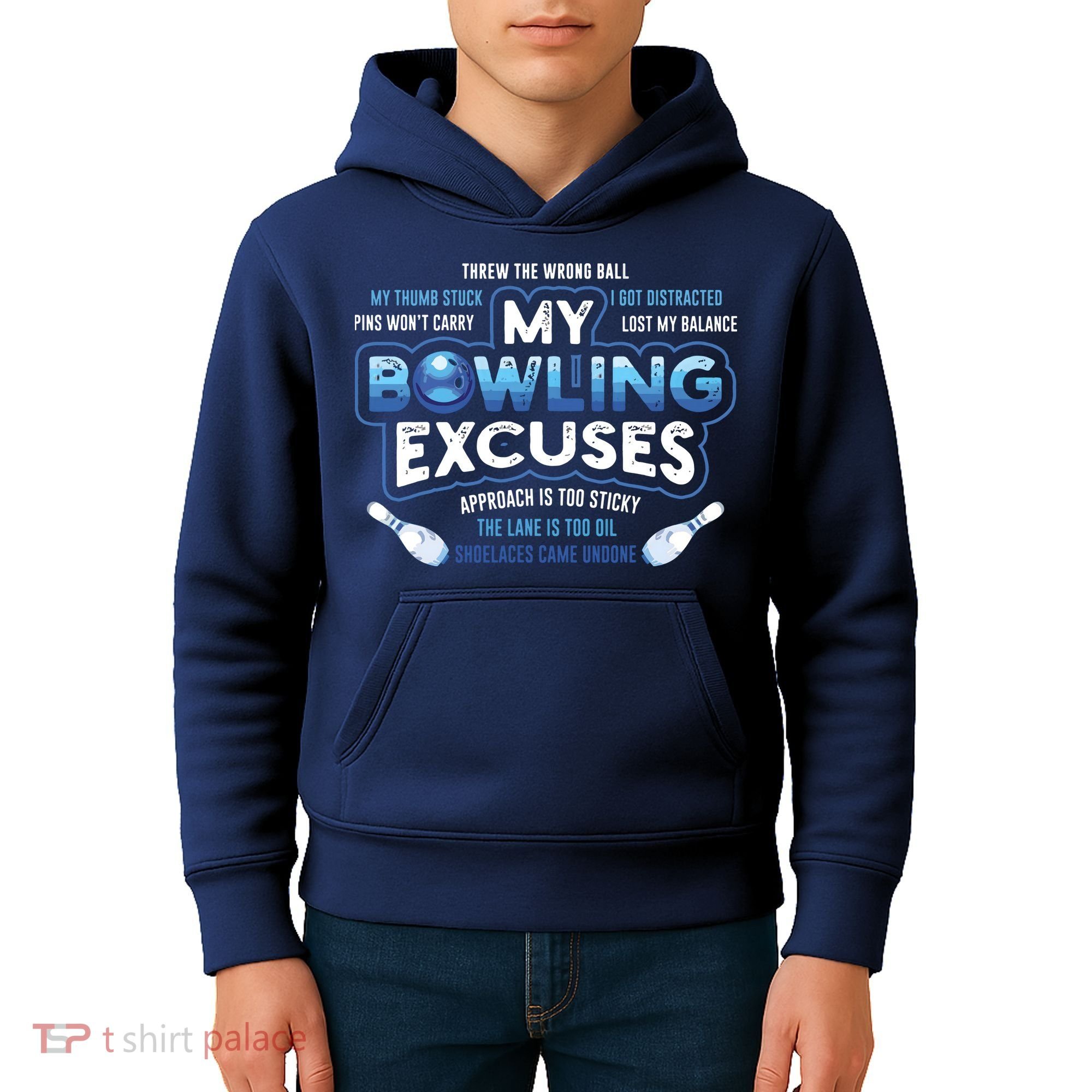 My Bowling Excuses Funny Bowling Gift Kids Hoodie