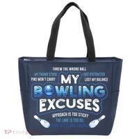 My Bowling Excuses Funny Bowling Gift Tote Bag thumb 0