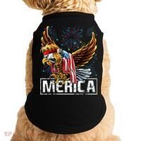 Merica Bald Eagle Mullet 4th of July American Flag Patriotic Doggie Tank thumb 0