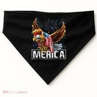 Merica Bald Eagle Mullet 4th of July American Flag Patriotic USA-Made Doggie Bandana thumb 0