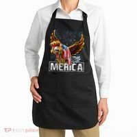 Merica Bald Eagle Mullet 4th of July American Flag Patriotic Apron thumb 2