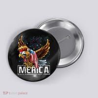 Merica Bald Eagle Mullet 4th of July American Flag Patriotic Button thumb 0