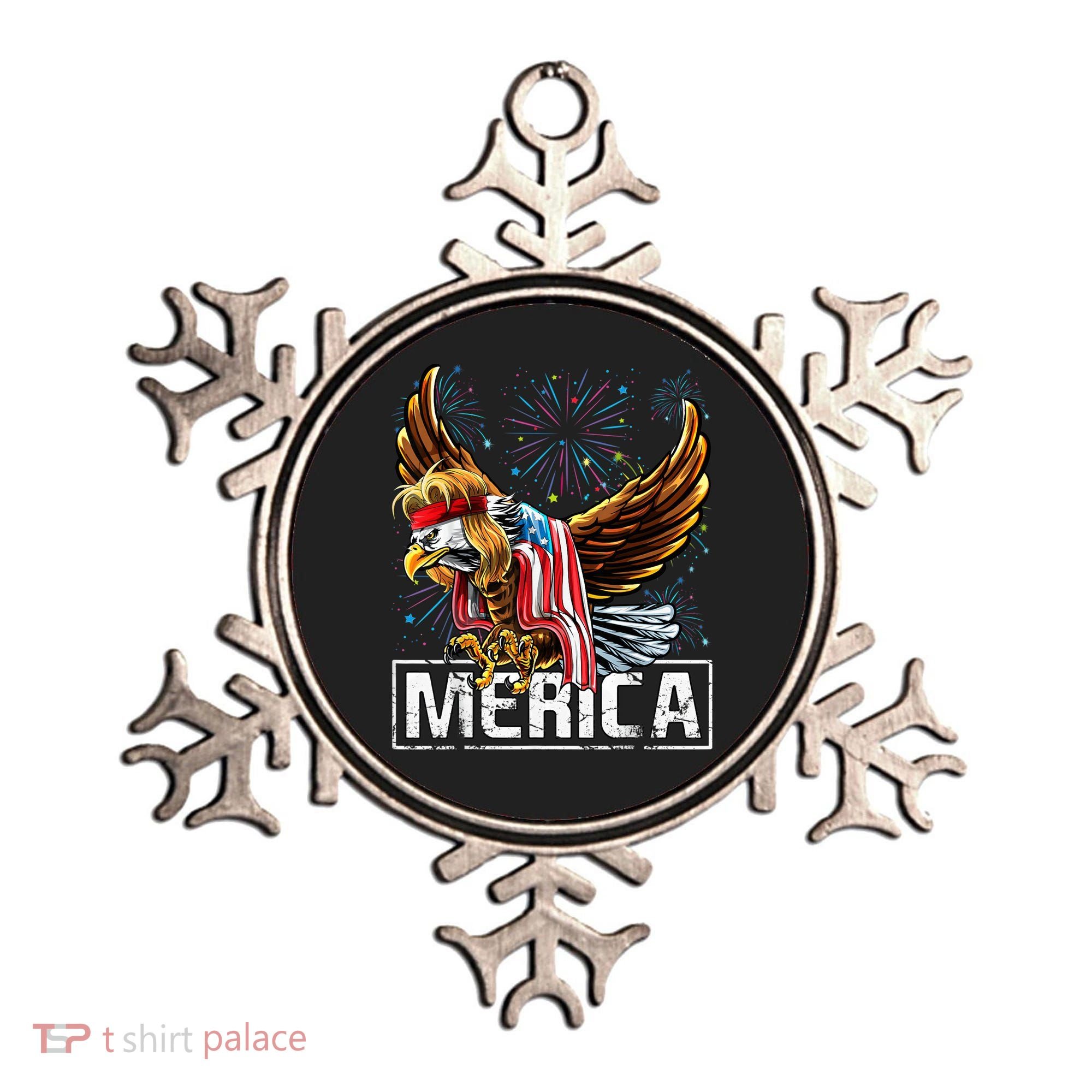 Merica Bald Eagle Mullet 4th of July American Flag Patriotic Ornament