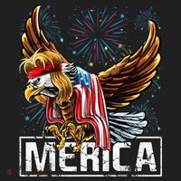 Merica Bald Eagle Mullet 4th of July American Flag Patriotic Hat thumb 2