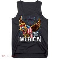Merica Bald Eagle Mullet 4th of July American Flag Patriotic Tank Top thumb 0