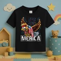 Merica Bald Eagle Mullet 4th of July American Flag Patriotic Toddler T-Shirt thumb 3