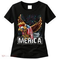 Merica Bald Eagle Mullet 4th of July American Flag Patriotic Women's T-Shirt thumb 0