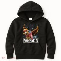 Merica Bald Eagle Mullet 4th of July American Flag Patriotic Kids Hoodie thumb 0