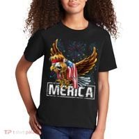 Merica Bald Eagle Mullet 4th of July American Flag Patriotic Kids T-Shirt thumb 2
