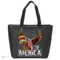 Merica Bald Eagle Mullet 4th of July American Flag Patriotic Tote Bag thumb 0