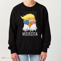 Merica Bald Eagle Trump American Flag Funny Gift Women's Sweatshirt thumb 0