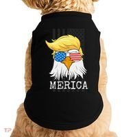 Merica Bald Eagle Trump American Flag Funny Gift Doggie Tank thumb 0