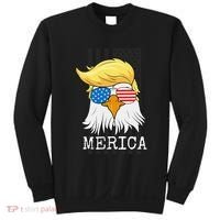 Merica Bald Eagle Trump American Flag Funny Gift Sweatshirt thumb 0