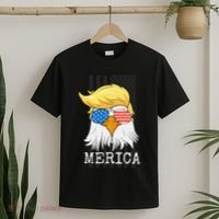 Merica Bald Eagle Trump American Flag Funny Gift T-Shirt thumb 2