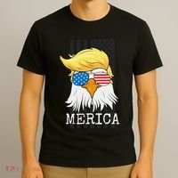 Merica Bald Eagle Trump American Flag Funny Gift T-Shirt thumb 3