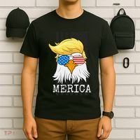 Merica Bald Eagle Trump American Flag Funny Gift T-Shirt thumb 6