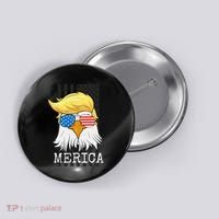 Merica Bald Eagle Trump American Flag Funny Gift Button thumb 0