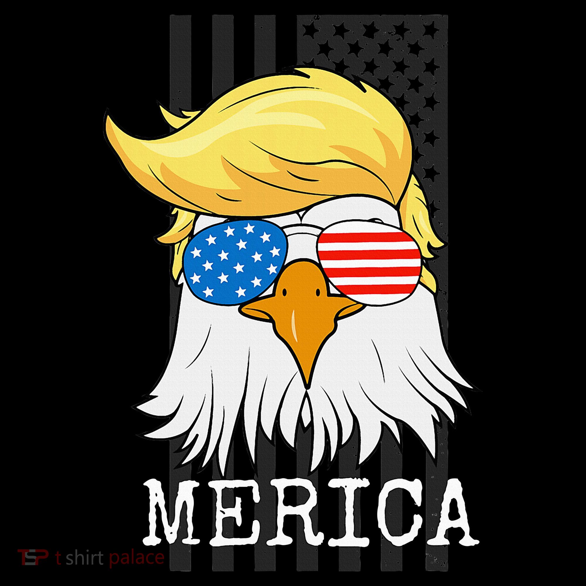 Merica Bald Eagle Trump American Flag Funny Gift Coaster
