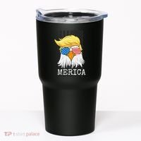 Merica Bald Eagle Trump American Flag Funny Gift Tumbler thumb 0