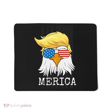 Merica Bald Eagle Trump American Flag Funny Gift Mousepad