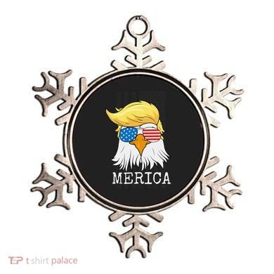 Merica Bald Eagle Trump American Flag Funny Gift Ornament