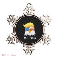 Merica Bald Eagle Trump American Flag Funny Gift Ornament thumb 0
