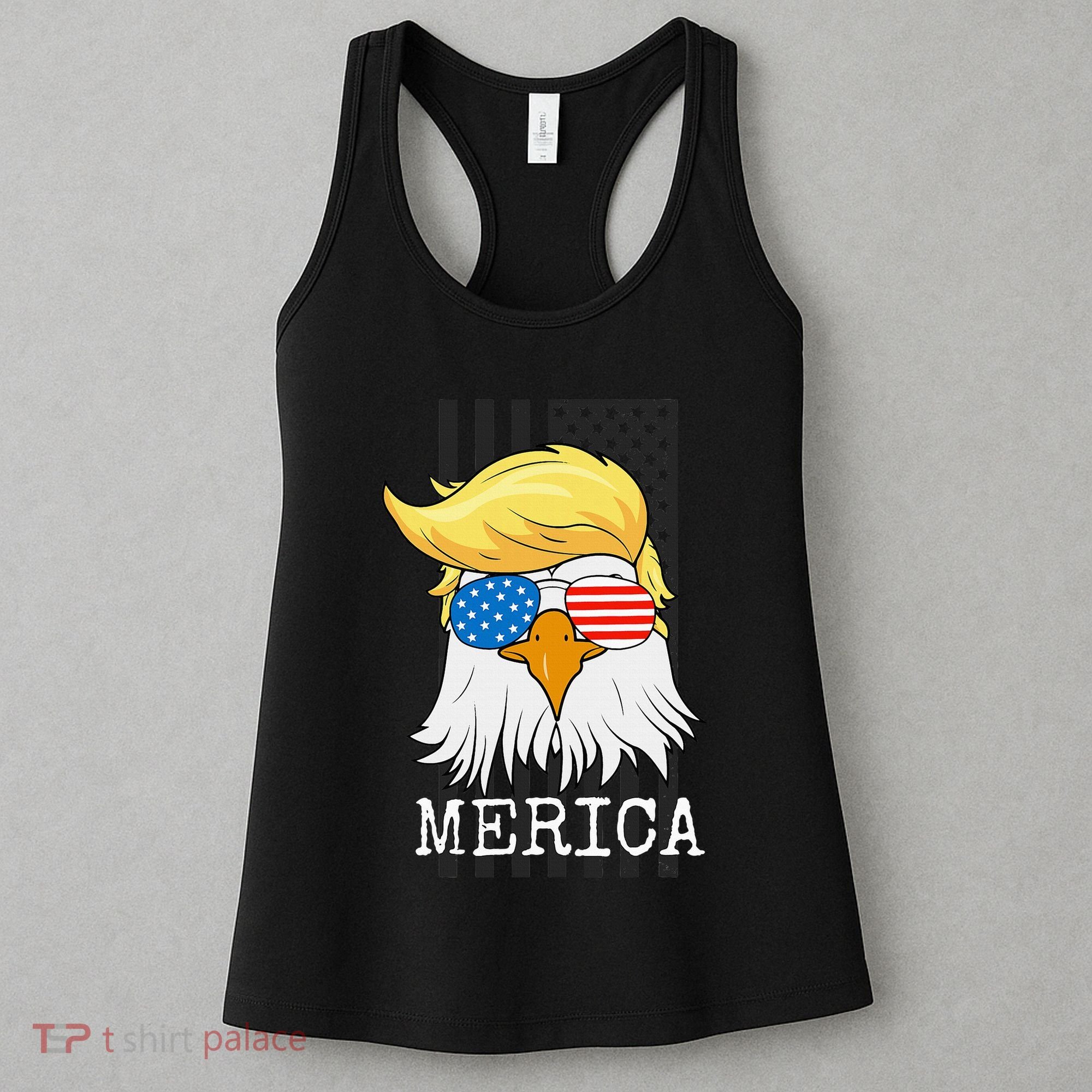 Merica Bald Eagle Trump American Flag Funny Gift Women's Tank Top