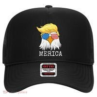Merica Bald Eagle Trump American Flag Funny Gift Hat thumb 0