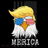Merica Bald Eagle Trump American Flag Funny Gift Toddler Hoodie thumb 2