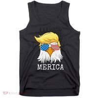 Merica Bald Eagle Trump American Flag Funny Gift Tank Top thumb 0