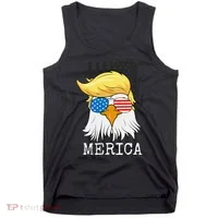 Merica Bald Eagle Trump American Flag Funny Gift Tank Top thumb 0
