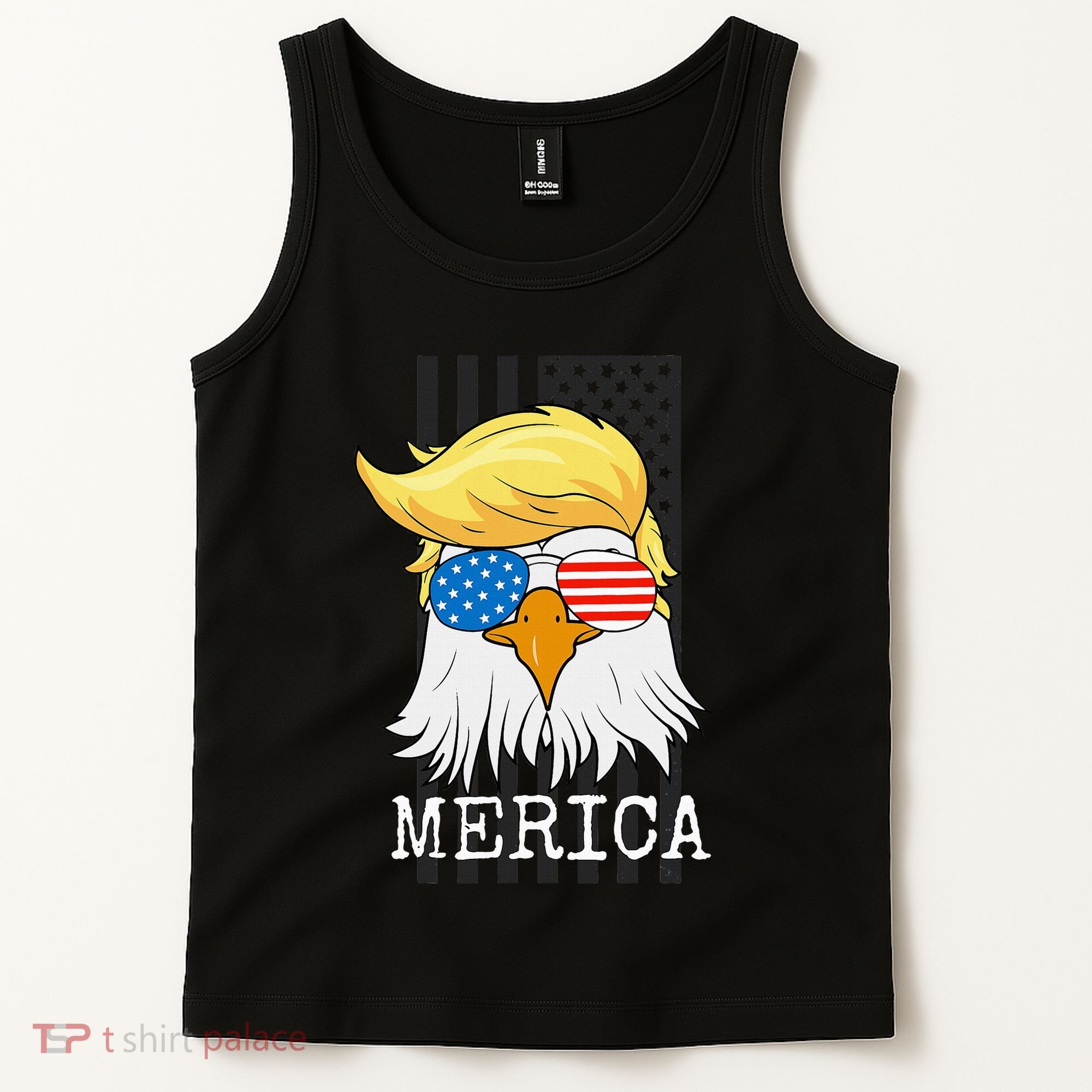 Merica Bald Eagle Trump American Flag Funny Gift Tank Top