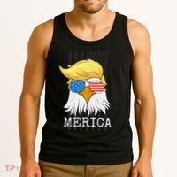 Merica Bald Eagle Trump American Flag Funny Gift Tank Top thumb 3