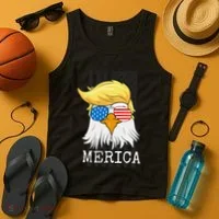 Merica Bald Eagle Trump American Flag Funny Gift Tank Top thumb 4