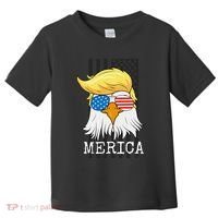 Merica Bald Eagle Trump American Flag Funny Gift Toddler T-Shirt thumb 0