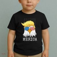 Merica Bald Eagle Trump American Flag Funny Gift Toddler T-Shirt thumb 2