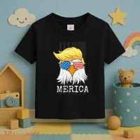 Merica Bald Eagle Trump American Flag Funny Gift Toddler T-Shirt thumb 3