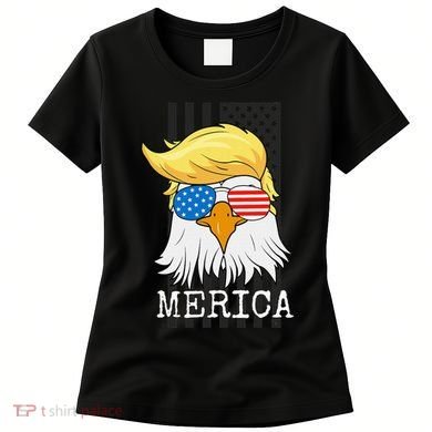 Merica Bald Eagle Trump American Flag Funny Gift Women's T-Shirt