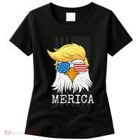 Merica Bald Eagle Trump American Flag Funny Gift Women's T-Shirt thumb 0